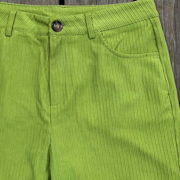 Green Ribbed Corduroy Pants - Picture 2 of 4